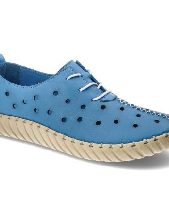 Niebieskie Półbuty Artiker Damskie Skórzane Modne Buty kolor niebieski