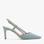 Niebieskie czółenka typu slingback kolor Niebieski.