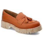 Pomarańczowe Półbuty Maciejka Wygodne Skórzane Buty Damskie kolor pomarańczowy