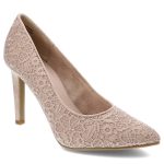 Różowe Czółenka Marco Tozzi Eleganckie Buty Na Obcasie kolor różowy.