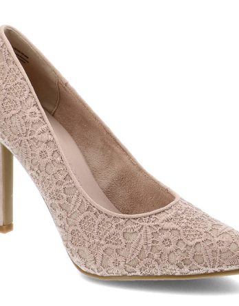 Różowe Czółenka Marco Tozzi Eleganckie Buty Na Obcasie kolor różowy.