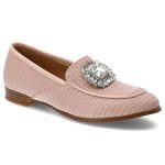 Różowe Półbuty S.Barski Modne Obuwie Damskie Z Broszką kolor różowy