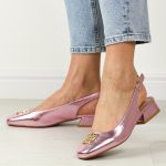 Różowe czółenka damskie na obcasie M.Daszyński 23110-4 kolor Różowy.