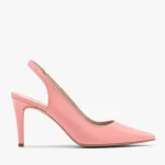 Różowe czółenka damskie z paskiem na pięcie kolor Różowy.