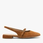 Rude czółenka slingback kolor Brązowy.