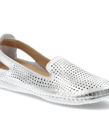 Srebrne Półbuty Artiker Wsuwane Obuwie Damskie kolor srebrny