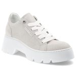 Srebrne Półbuty Chebello Modne Obuwie Damskie kolor srebrny