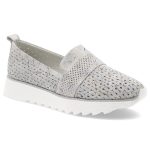 Srebrne Półbuty S.Barski Obuwie Damskie Ze Skóry Naturalnej kolor srebrny