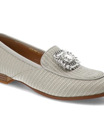 Szare Półbuty S. Barski Modne Obuwie Damskie Z Elegancką Broszką kolor szary