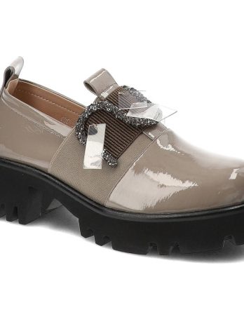 Szare Półbuty S.Barski Wygodne Buty Damskie kolor szary