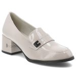 Szare Półbuty Vinceza Eleganckie Obuwie Damskie Na Obcasie kolor szary