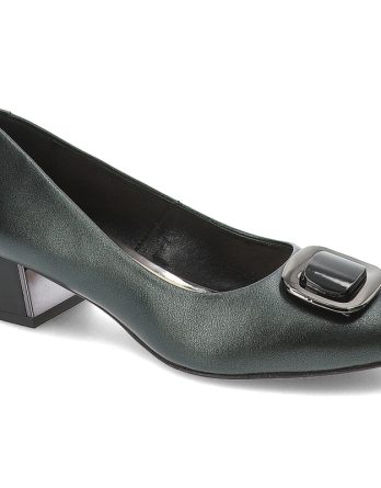 Zielone Czółenka Armodo Eleganckie Obuwie Damskie Z Broszką kolor zielony.