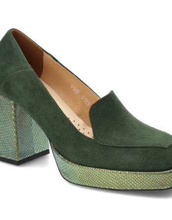 Zielone Półbuty Armodo Damskie Eleganckie Buty kolor zielony