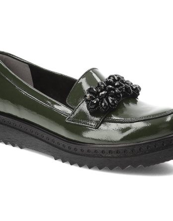 Zielone Półbuty Armodo Skórzane Eleganckie Buty kolor zielony