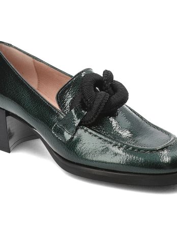 Zielone Półbuty Hispanitas Eleganckie Obuwie Damskie kolor zielony