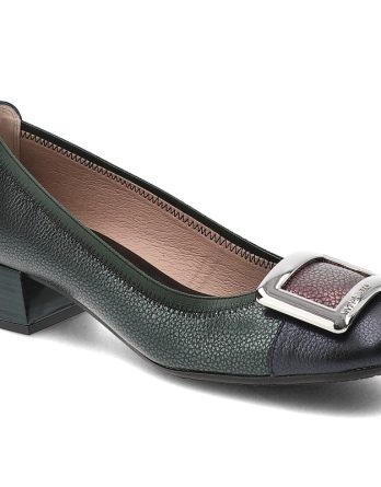 Zielone Półbuty Hispanitas Eleganckie Obuwie Damskie kolor zielony