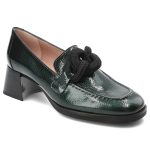 Zielone Półbuty Hispanitas Eleganckie Obuwie Damskie kolor zielony