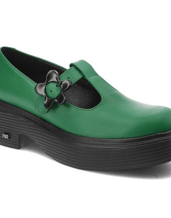Zielone Półbuty Karino Modne Obuwie Damskie kolor zielony