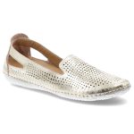 Złote Półbuty Artiker Ażurowe Stylowe Obuwie Damskie kolor złoty