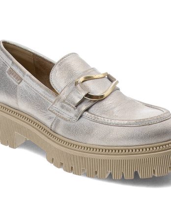 Złote Półbuty Nessi Eleganckie Obuwie Damskie kolor złoty