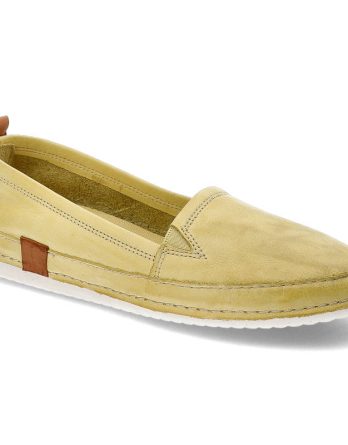 Żółte Mokasyny Venezia Skórzane Półbuty Damskie kolor żółty